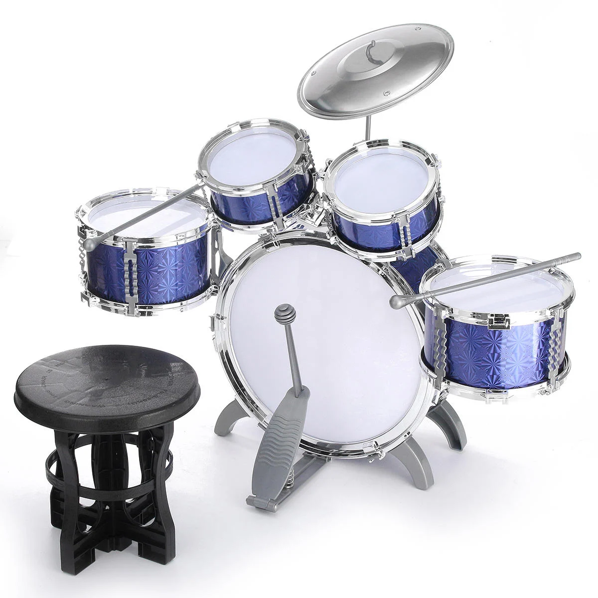 Set de tobe Kids Jazz 5 buc cu scaunSet de tobe Kids Jazz 5 buc cu scaun  